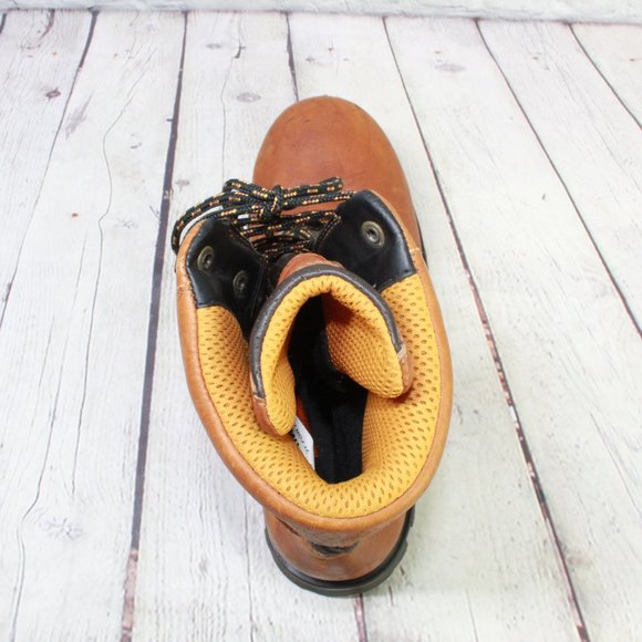 Timberland Pro 95570 Brown Leather Steel Toe Rugged Work Boots Size 10 Wide - Picture 7 of 9